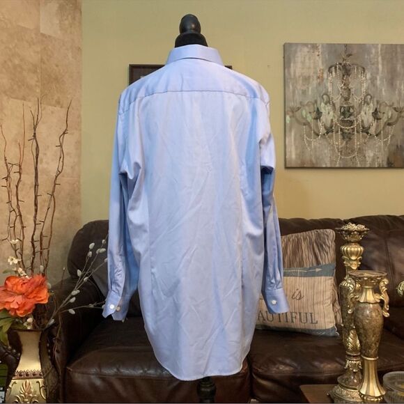 ETON Blue Button Down Tennis Racket Floral Print Flip Cuff Shirt XL - Picture 8 of 11